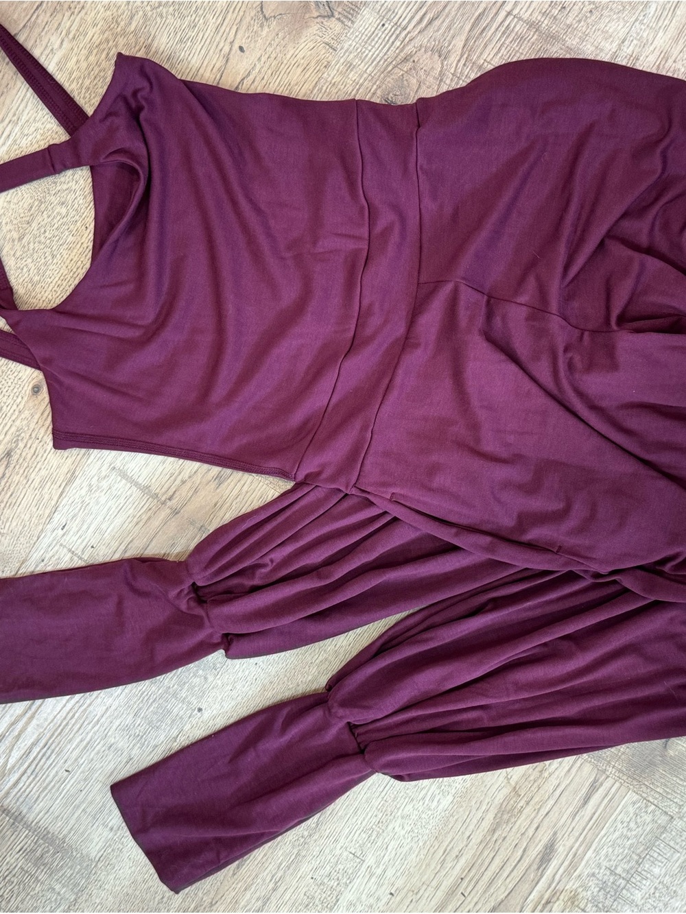 Aria Lattner maroon athletic romper